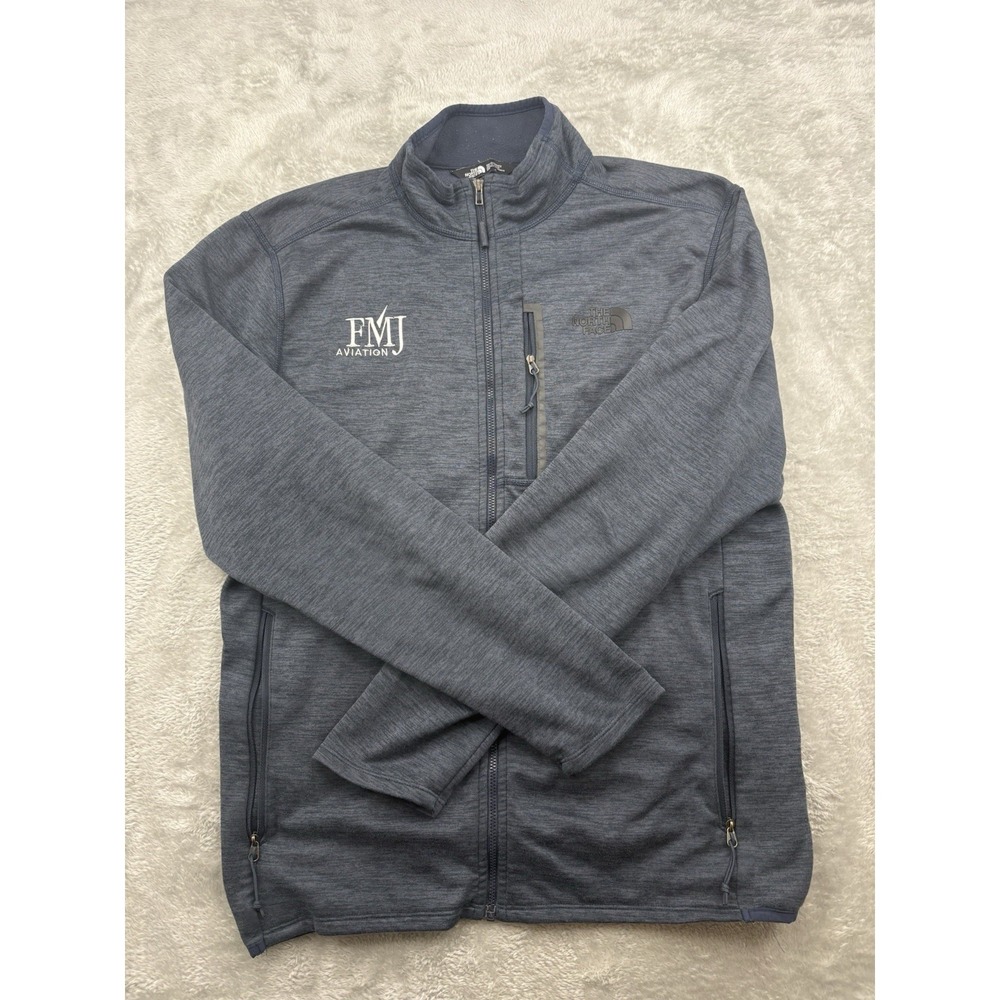 The North Face Men's Size Medium Grey Fleece Jacket "FMJ AVIATION" Embroidered